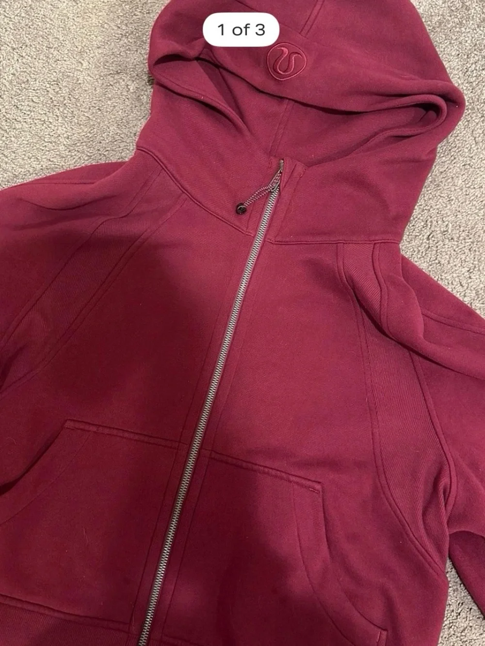 lululemon athletica Full-Zip Hooded Jacket in Burgundy